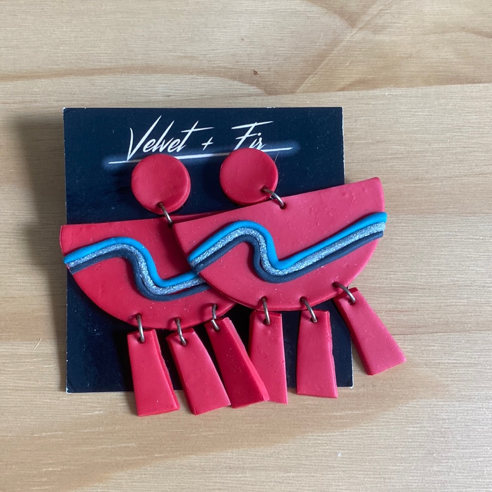 Velvet and fir earrings